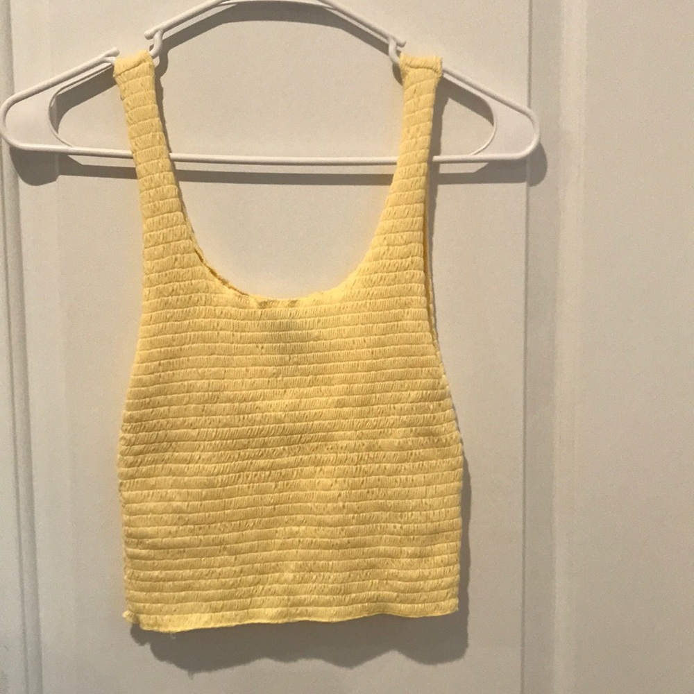 Smocked cropped tank top